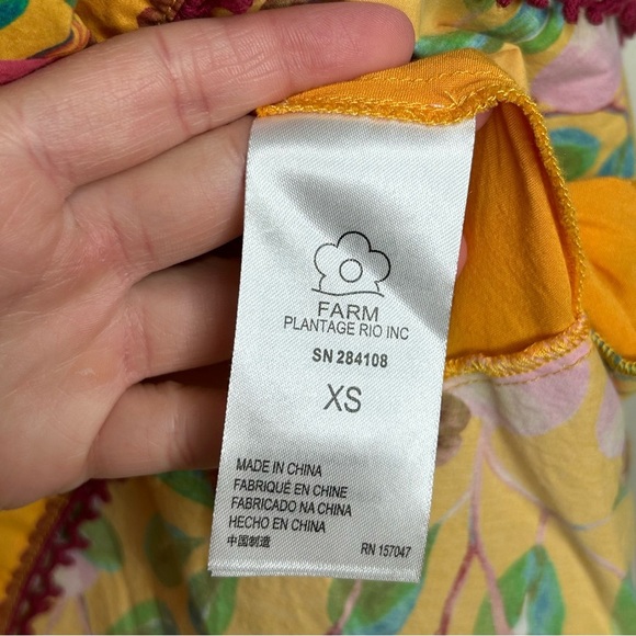 Farm Rio Mini Cashew Midi Dress yellow extra small - Picture 13 of 15